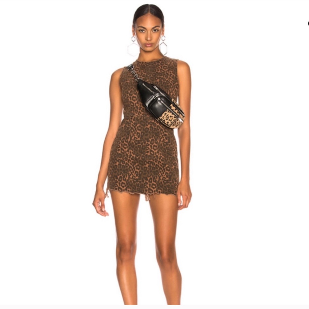 Alexander wang denim leopard dress